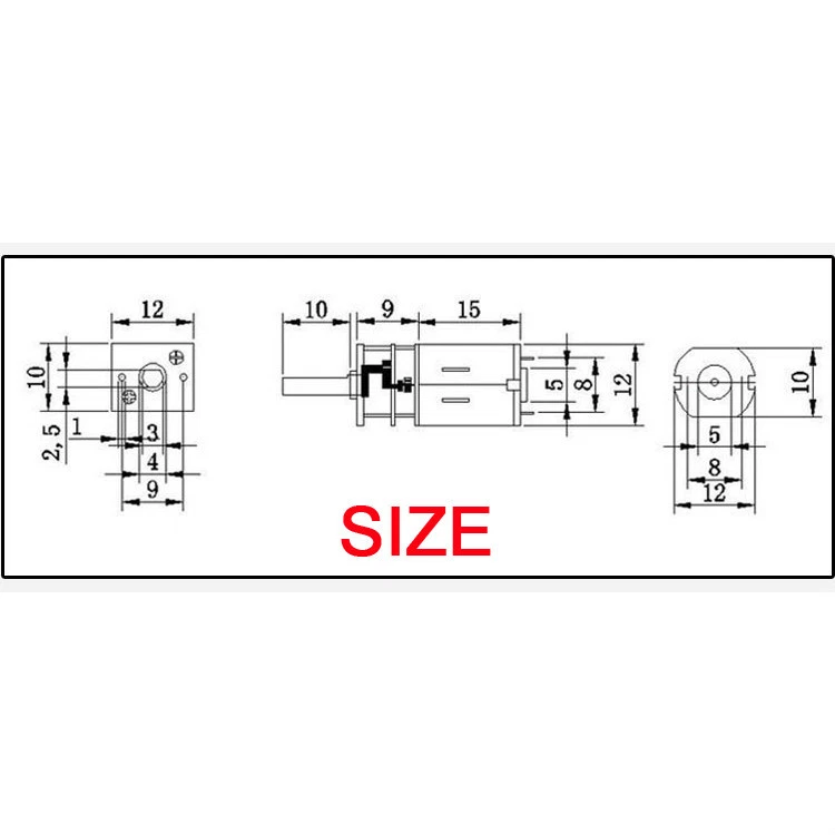 DC 6V 100RPM Mini Metal Gear N20 Motor with Gearwheel  L 10mm Shaft Toys Hobbies - Image 4 of 4
