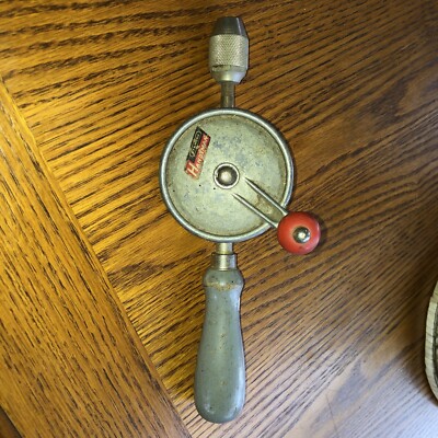 Vintage Stanley Handyman Eggbeater Hand Drill H1214 Made in USA