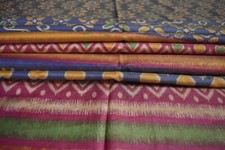 FNC Vintage Blue Sarees Sambalpuri Woven Ikat Art Silk Sari Fabric 5Yd