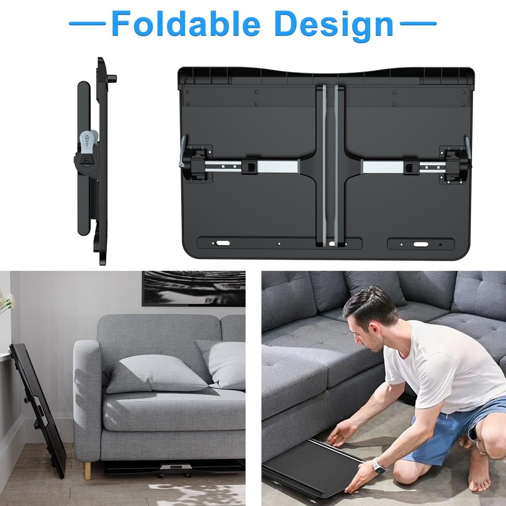 Adjustable Leather Laptop Stand for Bed with Foldable Legs and XL Tray
