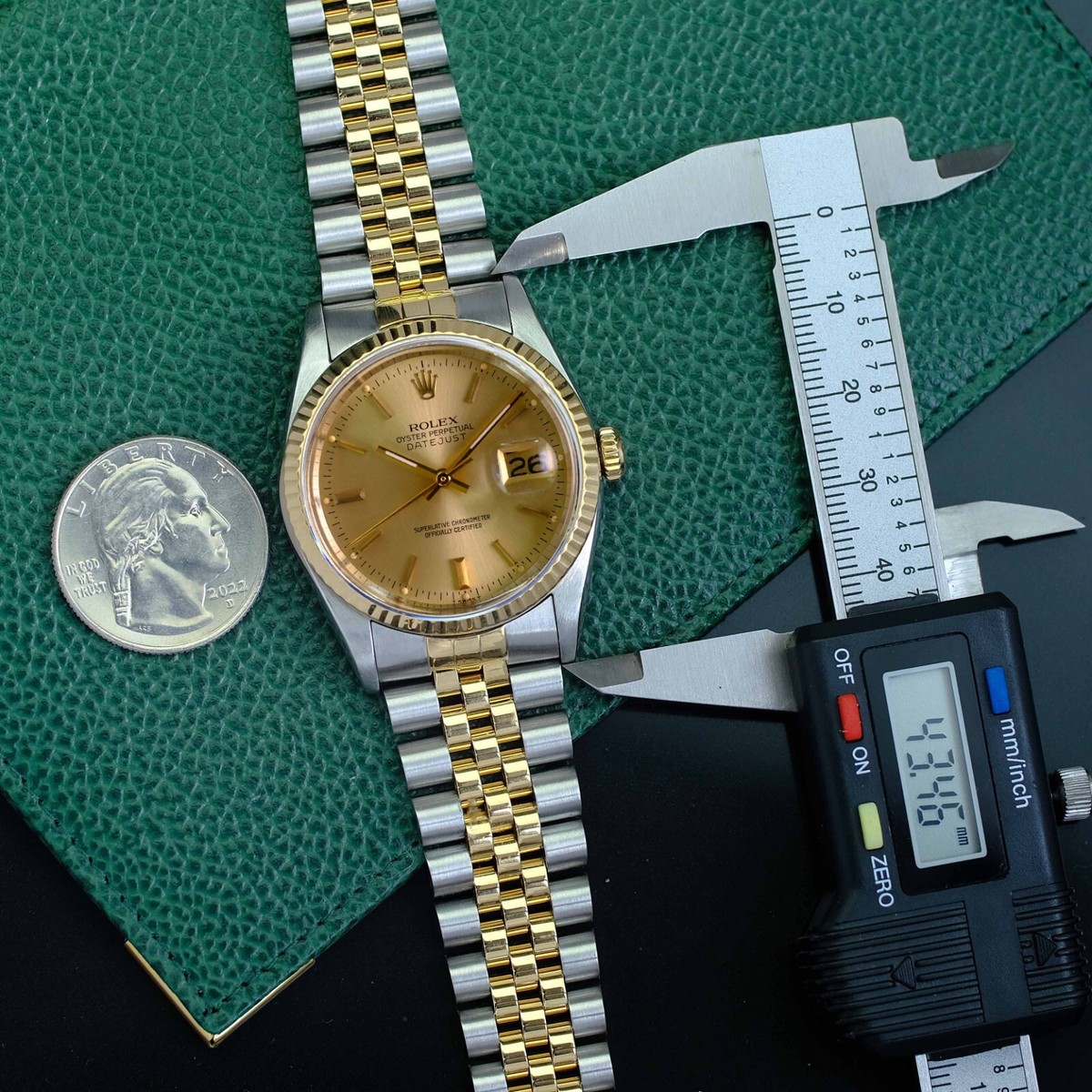 Rolex Datejust 16233 Two-Tone 18KY & Steel Champagne Index Watch
