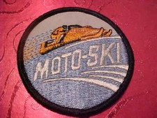 1970s MOTO-SKI SNOWMOBILE PATCH 3 X 3 OLD STOCK AMERICAN MADE