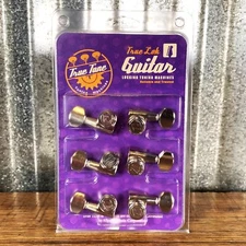 True Lok TK-7107-001 Mid Size Guitar Locking Tuners Single Pin 6 In Line Nickel