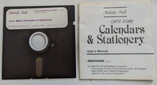 Let's Make Calendars  Stationary Commodore 64 5 1/4" Floppy Disc Manual Used