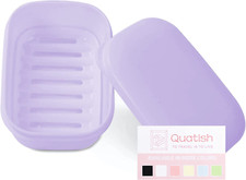 Leakproof Soap Dish with Lid Draining Layer, Shatterproof Travel Bar Soap Hold