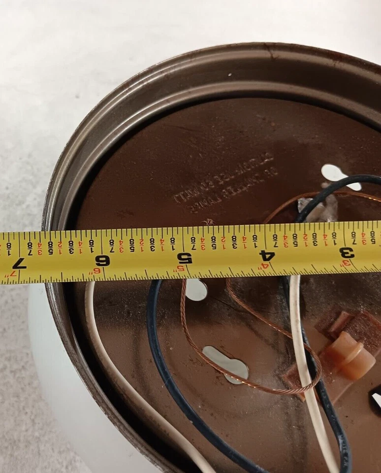 Mid Century Franklite Frosted Ceiling Light Grapes Leaves Brass 6 3/4" - Image 4 of 4