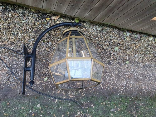Großes Messing viktorianischer Stil Wandlampe/Licht/Laterne Haus Außen Gartenscheune - Bild 10 von 10