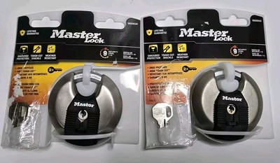 (2) Master Lock M50XD Magnum Heavy Duty Stainless Steel Discus Padlock - 2 Keys