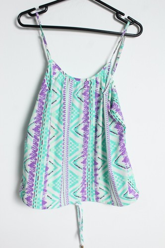 F+F Womens Strap Patterned Top - Multi -Size 12 (E63)