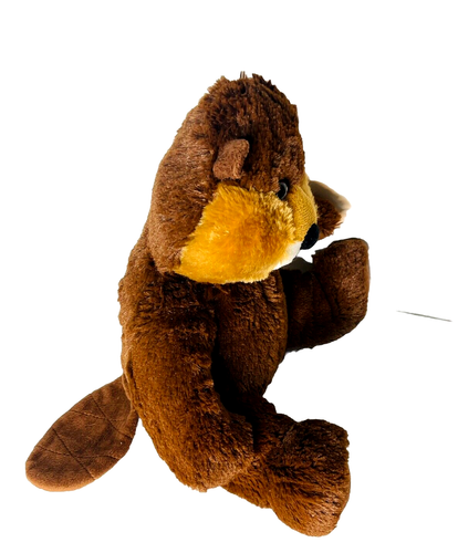 Vintage The Bear Factory Plush Beaver Dark & Light Brown 13" Seated 2001 - Picture 2 of 8
