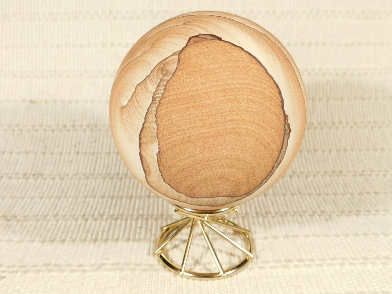 Sphere Display Stand Gold Color with Swirl Design