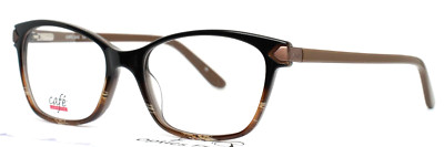CAFE LUNETTES 3242 C3 Black Horn Womens Cat Eye Eyeglasses 51-17-135 B:37