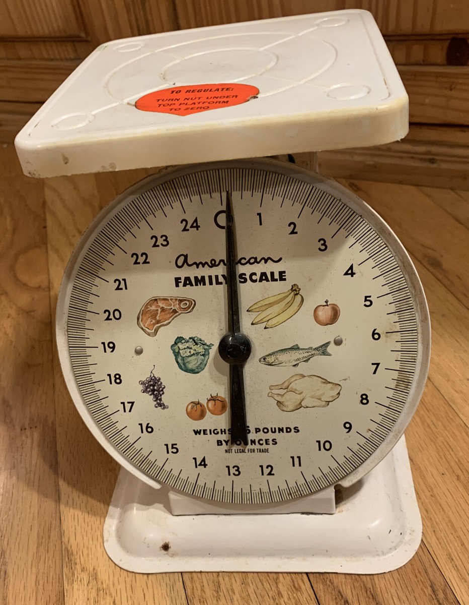 アンティークスケール 量り Americana Family Scale American Family Scale 25lb White Kitchen Counter Fruit Meat Food