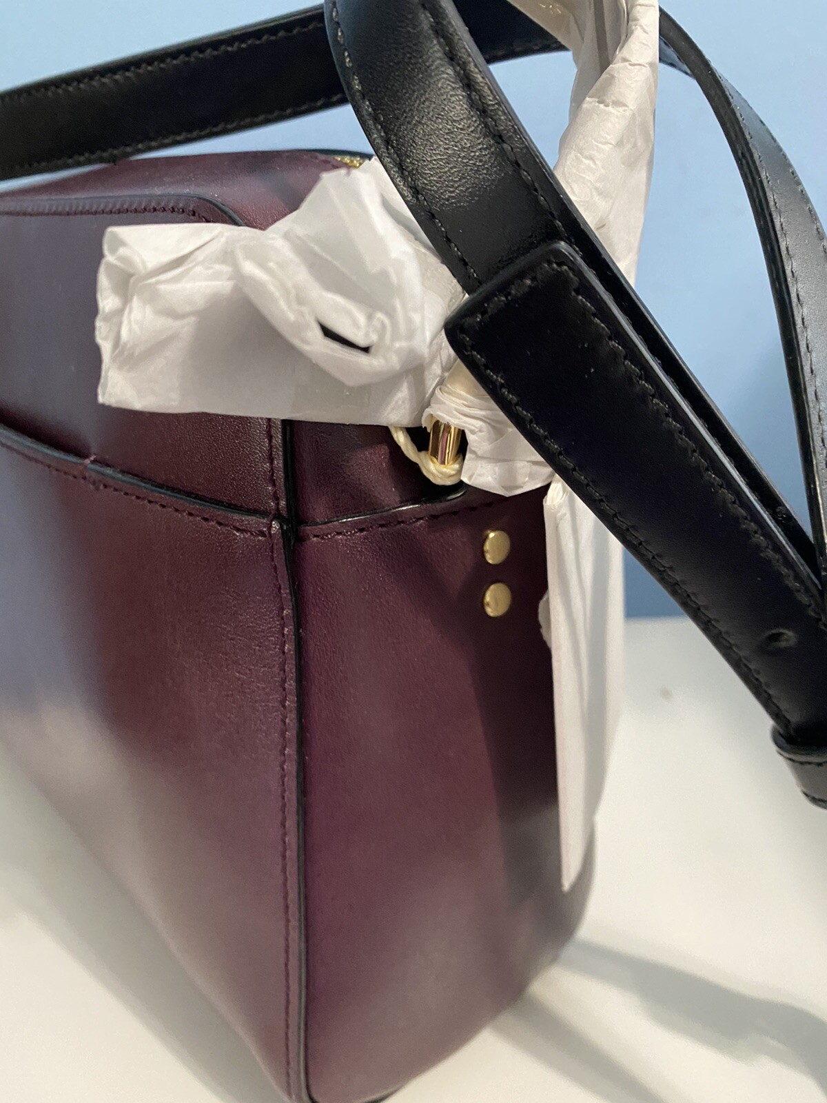 New Orla Kiely Punched Tall Flower Stem Leather Abby Crossbody Bag eBay