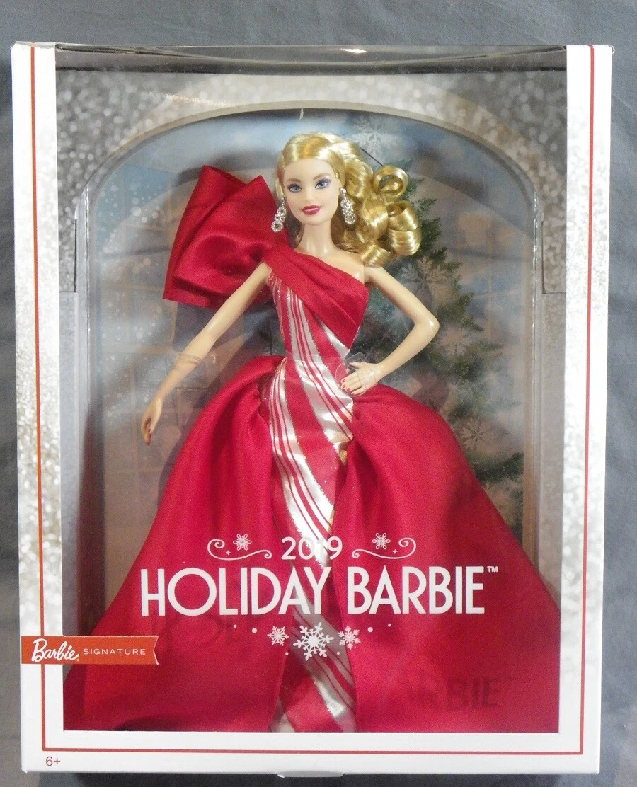 barbie 2019 HOLIDAY joyeux noel poupée blonde 2018 Mattel FXF01 NRFB boite  robe