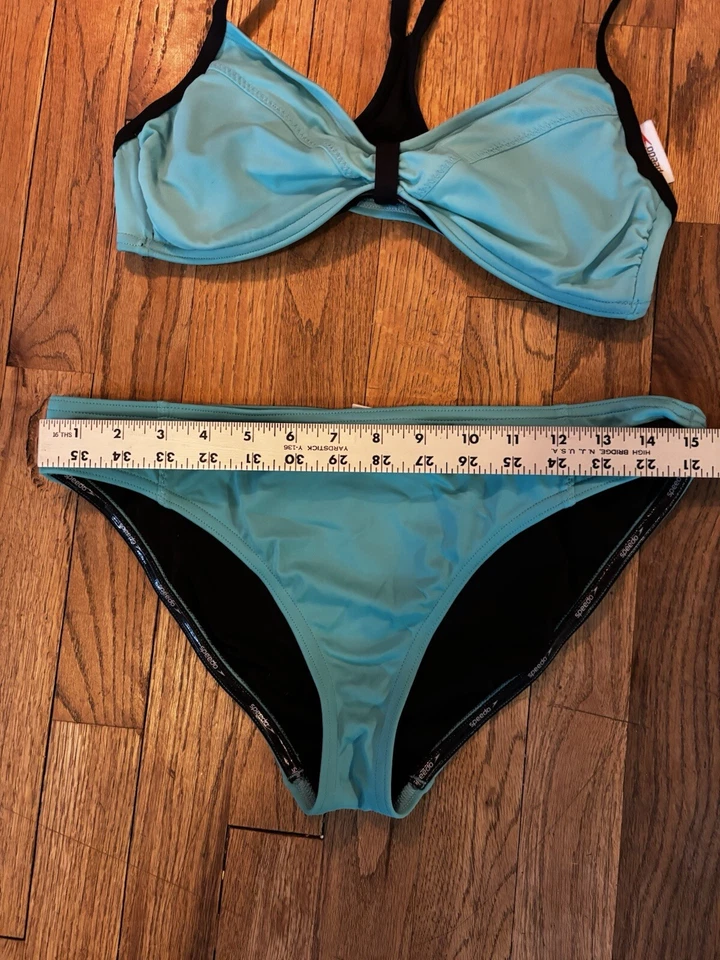 SPEEDO Women's Size L Swim Bathing Suit Swimsuit VINTAGE 2 Piece Wireless Set - Image 3 of 4