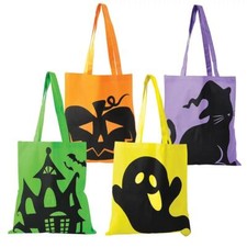 RI One Dozen Halloween Tote Bags 15"x16" each Assorted Styles