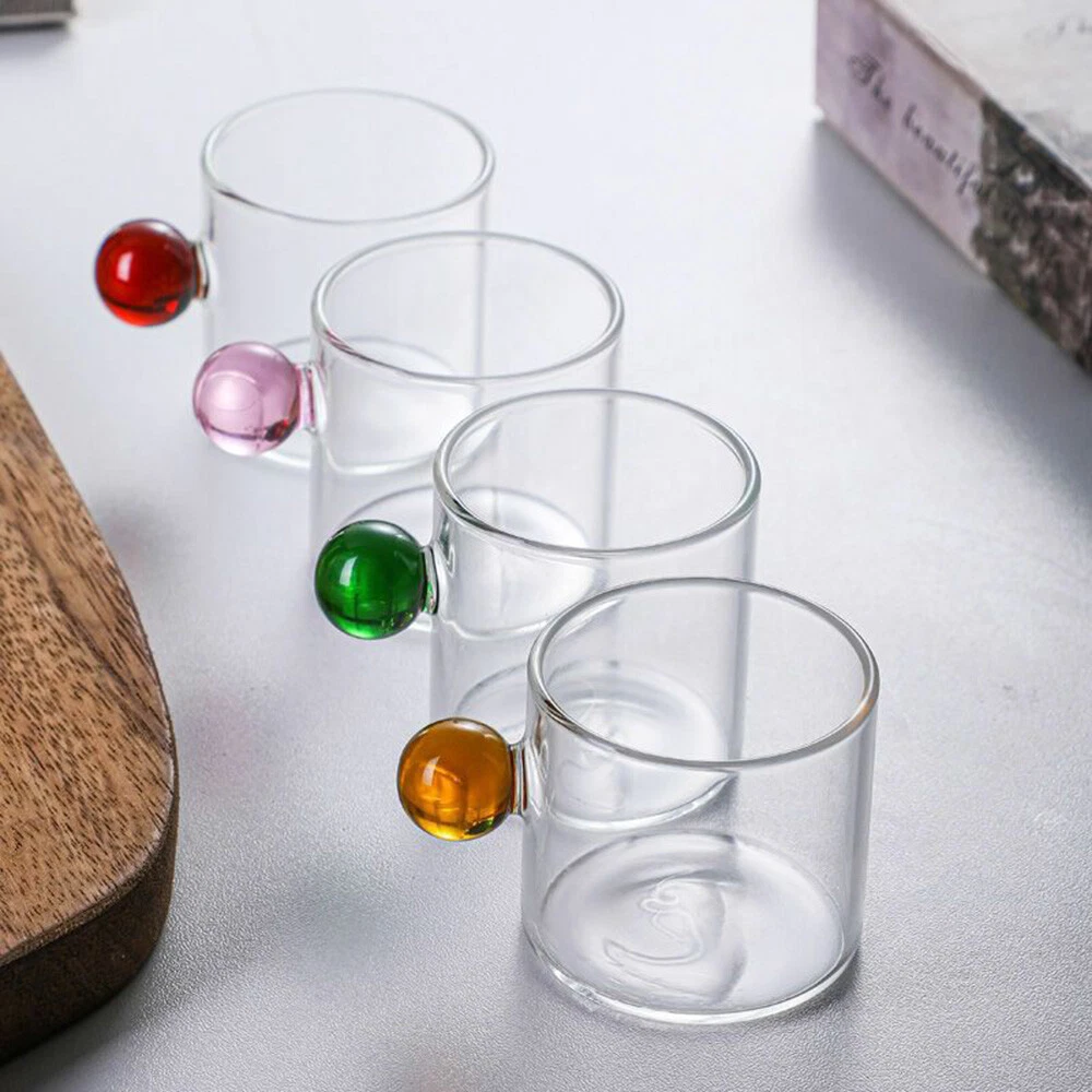 Coffee Cups Small Tea Cup Espresso Cup Heat Resistant Glass Teacups Bucket 110ml