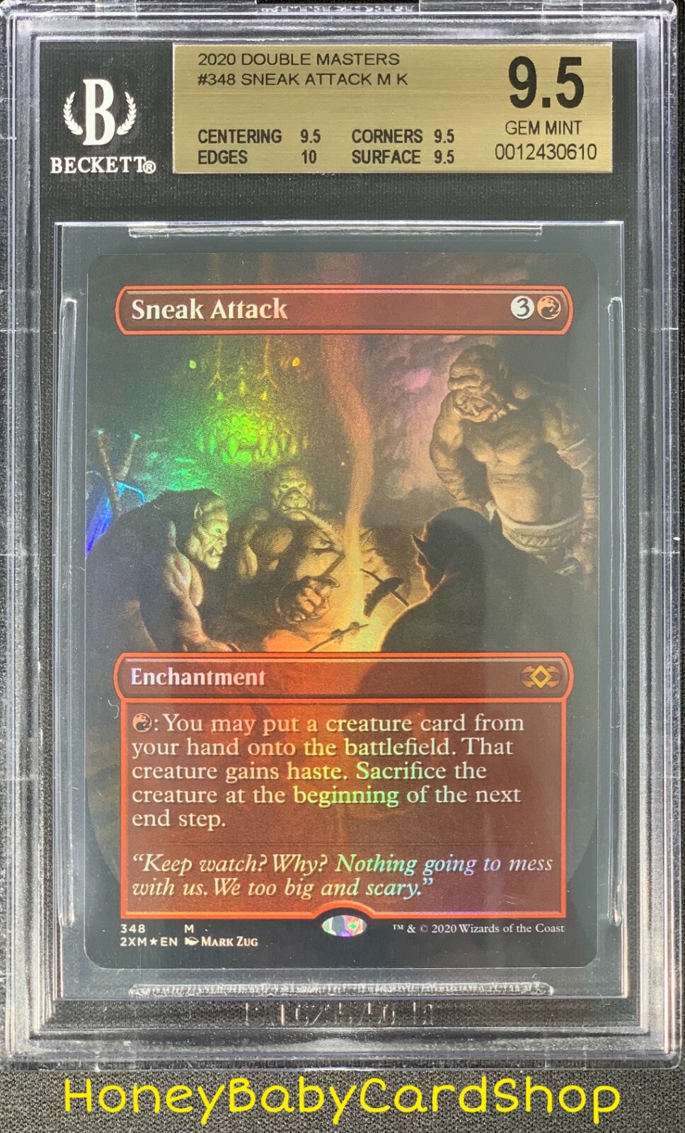 MTG Double Masters 2020 Sneak Attack BGS 9.5Q+ (TRUE QUAD+) GEM MINT Foil B-Top.