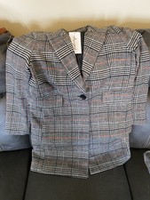 Kendall + Kylie Plaid Wool-blend Coat Women's S Nwt New