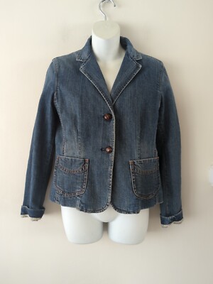 Women s Gap Jean Jacket Size 6 Y2K 90s Style Button-up V-neck Pockets 