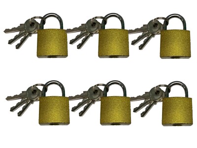 Padlock Brass (6 PACK) 1.25 in. Includes 3 Keys ProfValue