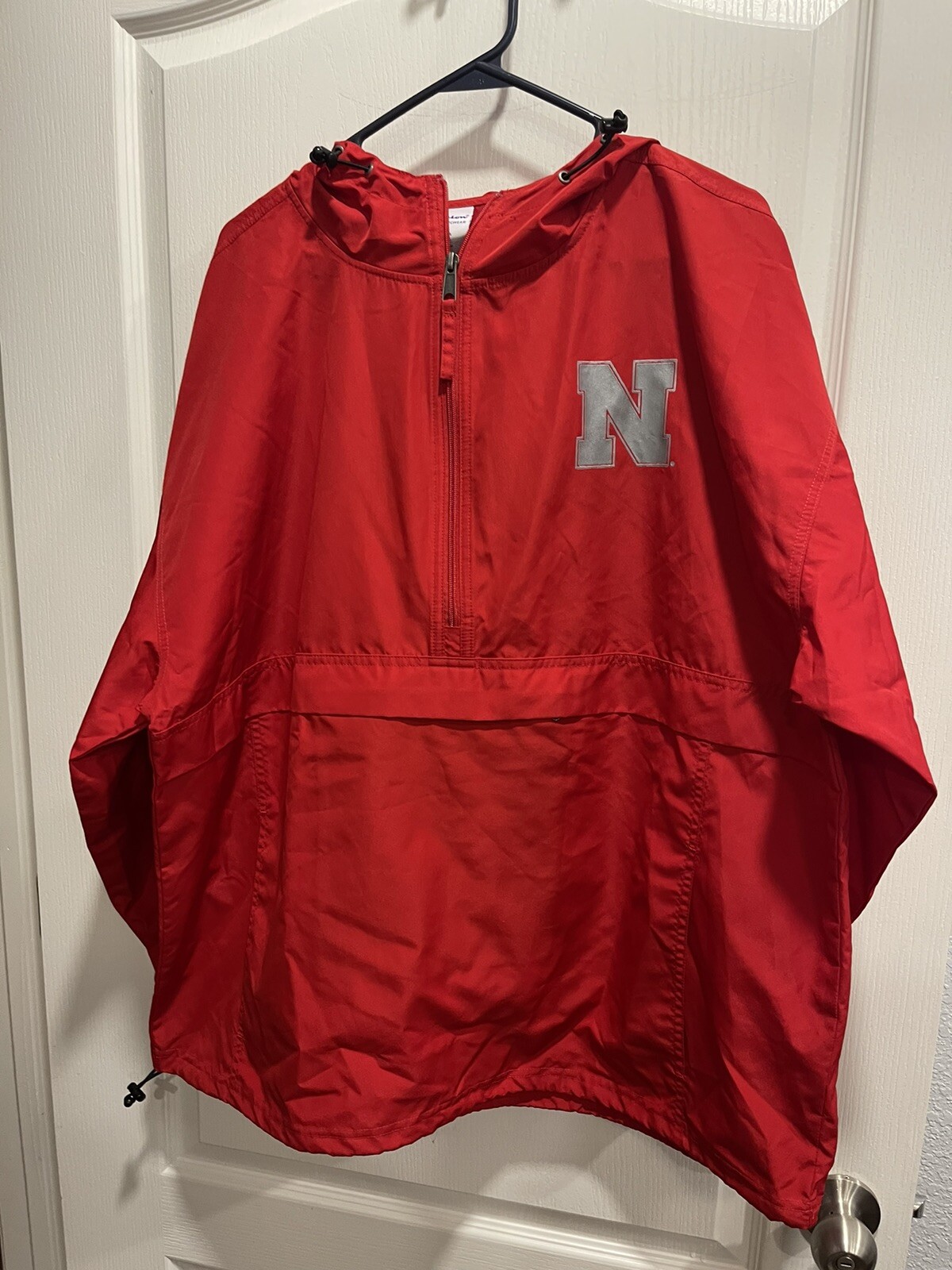 Champion Nebraska Cornhuskers Huskers Hooded Rain Jacket Men Size XXL