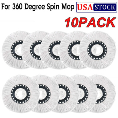 10Pack Replacement Microfiber Mop Head Refill 360° Spin Easy Cleaning For Mop