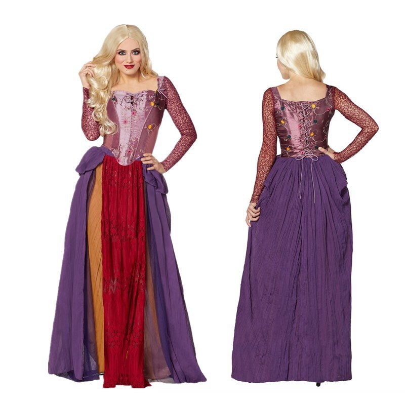 Hocus Pocus Cosplay Sarah Sanderson Vestido Disfraz Bruja Vestido