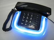 Neon Blue/Black Desk Novelty Telephone - Brand New