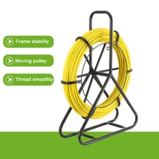 328ft Fish Tape Puller Fiberglass Reel Wire Cable Running Duct Rodder Sewer Pipe