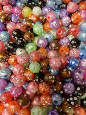 100 Pcs 12mm Shiny BlingBling Mixed Acrylic Beads, Bubblegum Beads, Chunky Beads
