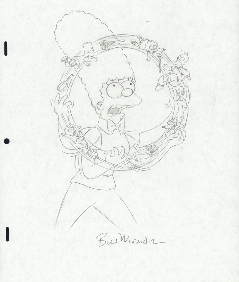 Simpsons Comics #95 Cover Prelim - 2004 Signed art by Bill Morrison Comic Art