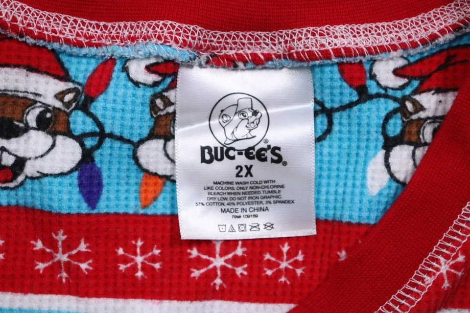 Pijama térmico de una pieza para hombre Buc-ee vacaciones de Navidad Texas 2XL (44x32) Foto 4 de 4