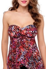 NWT GOTTEX PROFILE Aztec FLY AWAY Mesh 2 pc Tankini SWIMSKIRT Bathing SUIT sz- 6