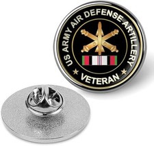 US Army Air Defense Artillery Veteran Tie Suit Shirt Lapel Pin - Silver
