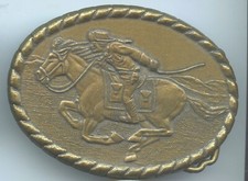 PONT EXPRESS RIDER BELT BUCKLE MERVYN'S 81 COMMEMERATIVE COWBOY WESTERN FASHION