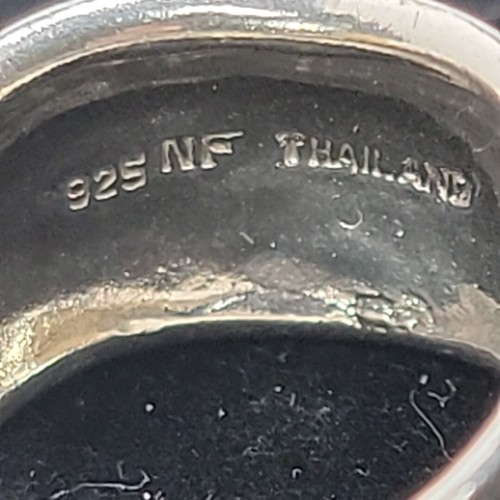 Vintage Sterling Silver 925 NF Thailand Ring Size 6 Chunky Concave Braided V - Picture 11 of 14