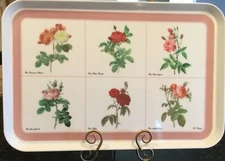 Design Imports LTD, Italy: ROSES, ROSA BOTANICAL Melamine Plastic Serving Tray