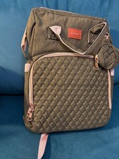 BNIP ROSEGIN olive green nappy changing  backpack with changing mat - CG BA9