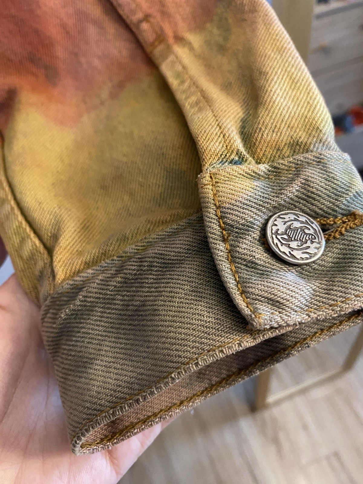 american eagle denim jacket custom rainbow design… - image 6