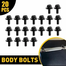 For Universal 20x Body Bolts Screw Fastener Fender M6-1.0x 16mm Long 10mm Hex