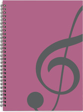 Music Manuscript Notebook, Spiral Staff Paper Notebook for Girls Pink 