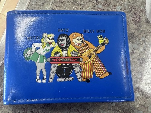 1986 Showbiz Pizza Place Rock-afire Explosion Billy Bob Mitzi Fatz Blue Wallet