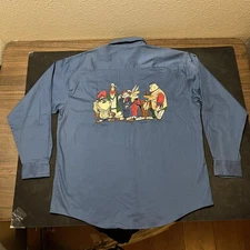 Rocky Mugsy Acme Clothing Vintage 90s Looney Tunes Shirt Denim Chambray Gangster