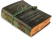 LEATHER VILLAGE Leather Bound Vintage Bible Journal – Handmade Antique Christi