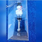 Snowman Wine Bottle Stopper Festive Glass Metal And Rubber — photo 2