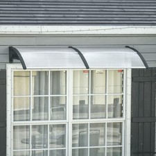 Outsunny Pultvordach Vordach für Haustür 200x96x27cm mit UV Schutz für draußen