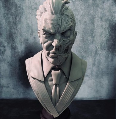 Batman DC Two Face Harvey Dent Premium 3D Printed Bust - Fan Art Collectible