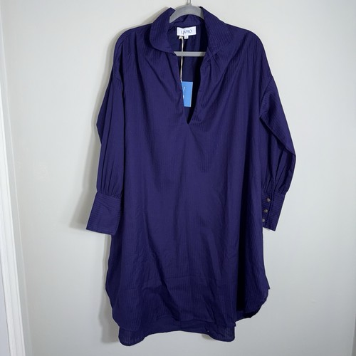 Livro 100% Cotton 'Jane' Shirt Dress-Long Sleeves-Purple-Midi-Small-NWT